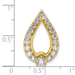 14k 1 carat Lab Grown Diamond VS/SI+ G+ Teardrop Chain Slide Pendant