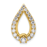 14k 1 carat Lab Grown Diamond VS/SI+ G+ Teardrop Chain Slide Pendant