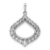 14k White Gold 1 carat Lab Grown Diamond VS/SI+ G+ Complete Fashion Teardrop Shape Pendant