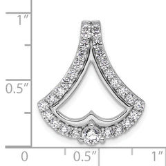 14k White Gold 1 carat Lab Grown Diamond VS/SI+ G+ Chain Slide Pendant