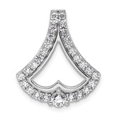 14k White Gold 1 carat Lab Grown Diamond VS/SI+ G+ Chain Slide Pendant