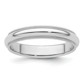 Platinum 4mm Polished Milgrain Comfort-Fit Wedding Band