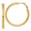 14k 3x40mm Polished Round Omega Back Hollow Hoop Earrings