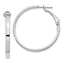 Omega Back Square Tube Round Hoop Earrings in 14K White Gold, 35mm - Sophia Jewelers