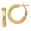 14k 4x15mm Diamond-cut Round Omega Back Hoop Earrings