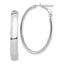 High Oval Omega Back Hoop Earrings in 14K White Gold, 22.5x33.5mm - Sophia Jewelers