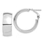 High Omega Back Hoop Earrings in 14K White Gold, 28mm - Sophia Jewelers
