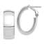 High Omega Back Oval Hoop Earrings in 14K White Gold, 18.5x25.75mm - Sophia Jewelers