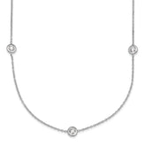 Herco Platinum Polished Bezel Set 9 Lab Grown Diamond Station 20 Inch Necklace
