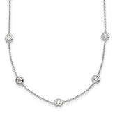 Herco Platinum Polished Bezel Set 16 Lab Grown Diamond Station 20 Inch Necklace