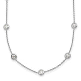 Herco Platinum Polished Bezel Set 14 Lab Grown Diamond Station Necklace