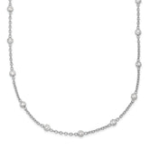 Herco Platinum Polished Bezel Set 34 Lab Grown Diamond Station 20 Inch Necklace