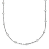 Herco Platinum Polished Bezel Set 34 Lab Grown Diamond Station Necklace