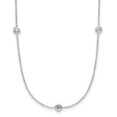 Herco Platinum Polished Bezel Set 9 Lab Grown Diamond Station 20 Inch Necklace
