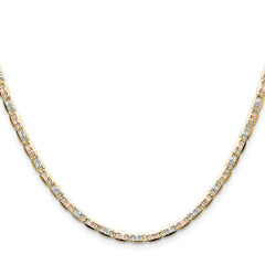 14k 3.2mm Tri-color Gold Pav‚ Valentino Chain