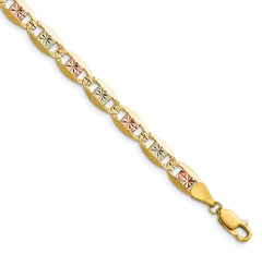 14k 6.1mm Tri-color Gold Pav‚ Valentino Chain