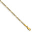 14k 2.3mm Semi-solid with Rhodium Pav‚ Figaro Chain