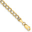 14k 4.3mm Semi-solid with Rhodium Pav‚ Curb Chain