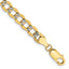 14k 5.2mm Semi-solid with Rhodium Pav‚ Curb Chain