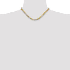 14k 7.1mm Semi-solid with Rhodium Pav‚ Curb Chain