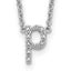 Sterling Silver Polished Diamond Initial p with 16 + 2 in ext Necklace