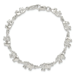 Sterling Silver Elephants Bracelet