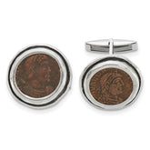 Ancient Coins Sterling Silver and Bronze Antiqued Roman Coin Cufflinks with a Certificate of Authenticity