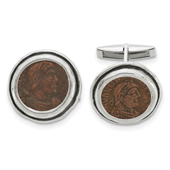 Ancient Coins Sterling Silver and Bronze Antiqued Roman Coin Cufflinks with a Certificate of Authenticity