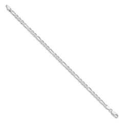 Sterling Silver Rhodium-plated 3.75mm Figaro Anchor Chain