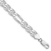 Sterling Silver Rhodium-plated 8.25mm Figaro Anchor Chain