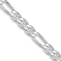Sterling Silver Rhodium-plated 8.25mm Figaro Anchor Chain