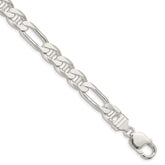 Sterling Silver 8.75mm Figaro Anchor Chain