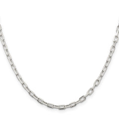 Sterling Silver 3.75mm Diamond-cut Long Link Cable Chain