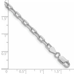 Sterling Silver Rhodium-plated 3.75mm Diamond-cut Long Link Cable Chain
