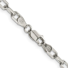 Sterling Silver 4.5mm Diamond-cut Long Link Cable Chain