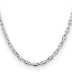 Sterling Silver Rhodium-plated 4.5mm Diamond-cut Long Link Cable Chain
