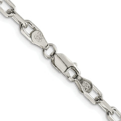 Sterling Silver Rhodium-plated 4.5mm Diamond-cut Long Link Cable Chain