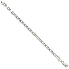Sterling Silver 5.75mm Diamond-cut Long Link Cable Chain
