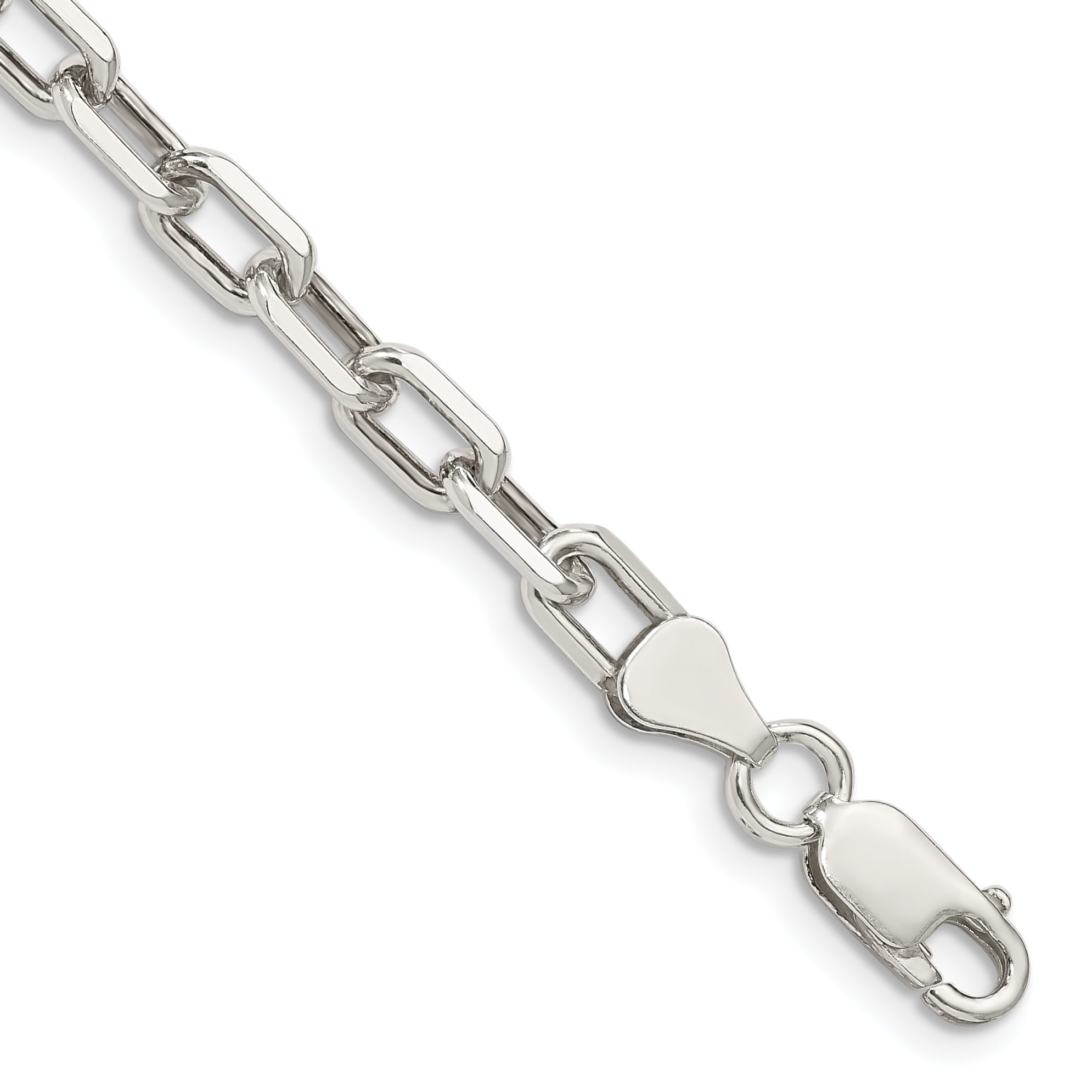 Sterling Silver 5.75mm Diamond-cut Long Link Cable Chain