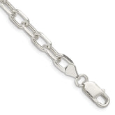 Sterling Silver 6.65mm Diamond-cut Long Link Cable Chain