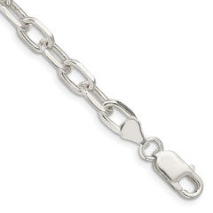 Sterling Silver 6.65mm Diamond-cut Long Link Cable Chain