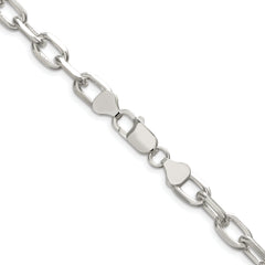 Sterling Silver Rhodium-plated 7.5mm Diamond-cut Long Link Cable Chain
