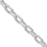 Sterling Silver Rhodium-plated 7.5mm Diamond-cut Long Link Cable Chain