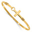 Sterling Silver Gold-tone Polished Cross Bangle