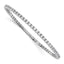 Sterling Silver Rhodium-plated CZ 8in Flexible Bangle Bracelet