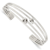 Sterling Silver Polished 4 Band Knots Cuff Bangle