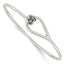 Flower Hook Closure Bangle Bracelet in Sterling Silver, 2.38mm - Sophia Jewelers