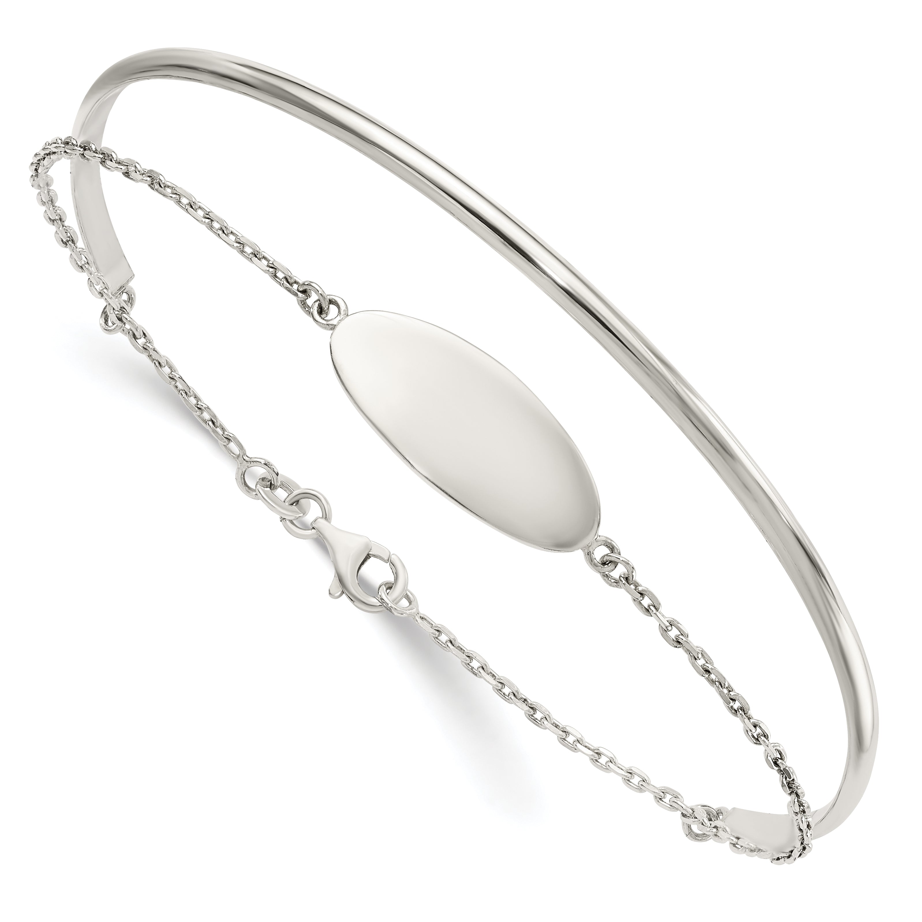 Sterling Silver Polished ID Bangle