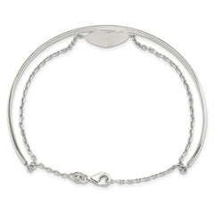 Sterling Silver Polished Heart Bracelet/Bangle