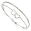 Sterling Silver Polished Double Heart and Bangle
